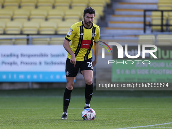Connor Hall of Harrogate Town during the Sky Bet League 2 match between Harrogate Town and Barrow at Wetherby Road, Harrogate, England on 17...