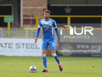 Patrick Brough of Barrow during the Sky Bet League 2 match between Harrogate Town and Barrow at Wetherby Road, Harrogate, England on 17th Oc...