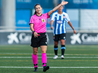 The referee during the match between RCD Espanyol and Deportivo La Coruna, corresponding to the week 3 of the Liga Primera Iberdrola, played...