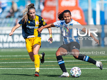 Manuela Vanegas and Athenea del Castillo during the match between RCD Espanyol and Deportivo La Coruna, corresponding to the week 3 of the L...