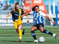 Manuela Vanegas and Athenea del Castillo during the match between RCD Espanyol and Deportivo La Coruna, corresponding to the week 3 of the L...