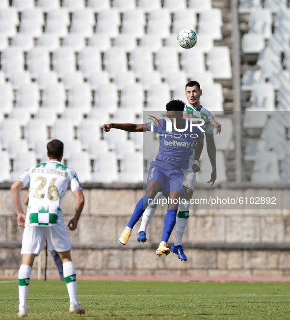 Mateo Cassierra of Belenenses SAD in action during the Liga NOS match between Belenenses SAD and Moreirense FC at Jamor Stadium on October 1...