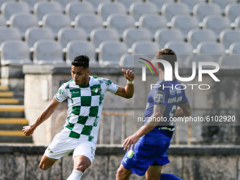 Matheus Silva of Moreirense FC in action during the Liga NOS match between Belenenses SAD and Moreirense FC at Jamor Stadium on October 18,...