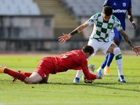 Mateus Pasinato of Moreirense FC in action during the Liga NOS match between Belenenses SAD and Moreirense FC at Jamor Stadium on October 18...