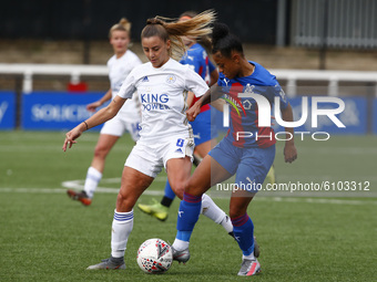 L-R Lia Cataldo of Leicester City Women and Siobhan Wilson of Crystal Palace Womenduring FA Women's Championship between Crystal Palace Wome...