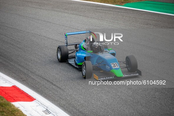 Barnard Taylor 31 of AKM Motorsport drives during the Italian F4 Championship at Autodromo di Monza on October 18, 2020 in Monza, Italy. 