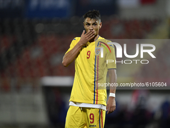 George Ganea of Romania U21 reacts during  the soccer match between Romania U21 and Malta U21 of the Qualifying Round for the European Under...