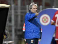 Mihai Stoichita coach of Romania U21 in action during the soccer match between Romania U21 and Malta U21 of the Qualifying Round for the Eur...