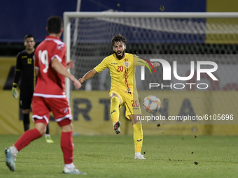 Andrei Ciobanu of Romania U21 in action during the soccer match between Romania U21 and Malta U21 of the Qualifying Round for the European U...