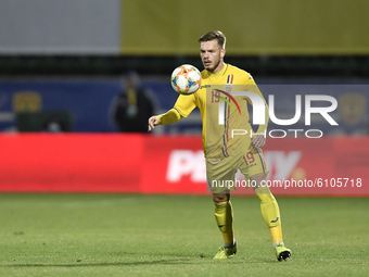Denis Harut of Romania U21 in action during the soccer match between Romania U21 and Malta U21 of the Qualifying Round for the European Unde...