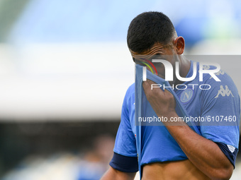 Faouzi Ghoulam of SSC Napoli looks on during the Serie A match between SSC Napoli and Atalanta BC at Stadio San Paolo, Naples, Italy on 17 O...