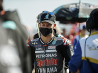 Fabio Quartararo (20) of France and Petronas Yamaha SRT during the MotoGP of Aragon at Motorland Aragon Circuit on October 18, 2020 in Alcan...