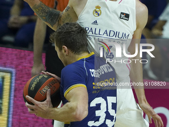 Gabriel Deck   of Real Madrid in action during the Spanish league, Liga Endesa ACB, basketball match played between Real Madrid Baloncesto a...