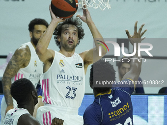 Sergio Llull    of Real Madrid in action during the Spanish league, Liga Endesa ACB, basketball match played between Real Madrid Baloncesto...