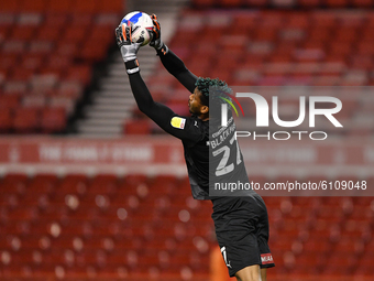 
Jamal Blackman of Rotherham United saves the ball during the Sky Bet Championship match between Nottingham Forest and Rotherham United at t...