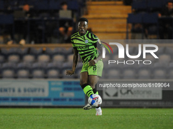 Forest Greens Ebrima Adams during the Sky Bet League 2 match between Colchester United and Forest Green Rovers at the Weston Homes Community...