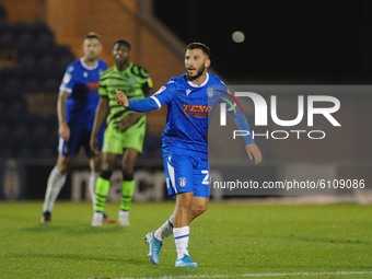 Colchesters Luke Gambin during the Sky Bet League 2 match between Colchester United and Forest Green Rovers at the Weston Homes Community St...