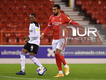 
Cyrus Christie of Nottingham Forest during the Sky Bet Championship match between Nottingham Forest and Rotherham United at the City Ground...