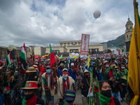 Educational syndicates, students, and tribes from the southwest of Colombia that make part of the Nation Wide Minga, protest against the gov...