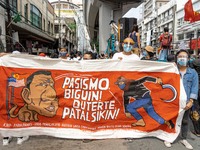 Different groups converged towards Mendiola, calling for the junking of the Rice Tariffication Law and Anti-Terror Act, the release of polit...