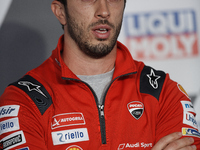 Andrea Dovizioso (4) of Italy and Ducati Teamduring the press conference ahead of the MotoGP of Teruel at Motorland Aragon Circuit on Octobe...
