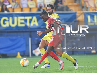 Olarenwaju Kayode of Sivasspor scores a goal during the Europa League Group I mach between Villarreal and Sivasspor at Estadio de la Ceramic...