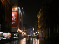 Deserted Milan after the curfew scheduled for 23.00, on October 23, 2020, due the COVID-19 pandemic. Local authorities of Milan have imposed...