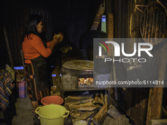 Margarita Sulan makes tortillas for dinner at her home in Sumpango Sacatepequez 60 kilometers west of Guatemala City on Thursday, October 22...