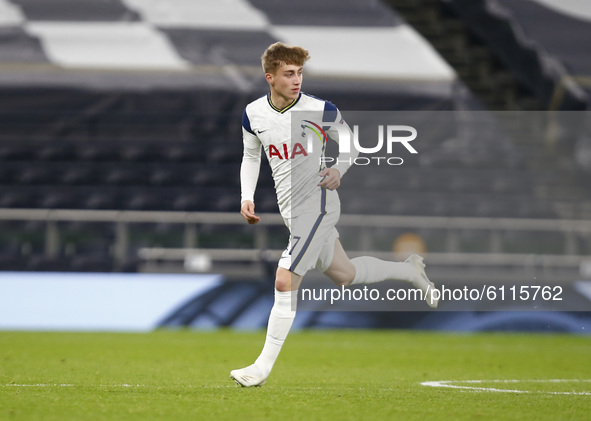 Tottenham Hotspur's Jack Clarke coming on for his senior Debut during Europe League Group J between Tottenham Hotspur and LASK at Tottenham...
