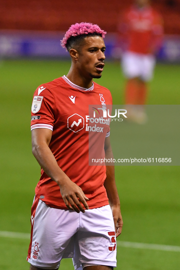 
Lyle Taylor of Nottingham Forest during the Sky Bet Championship match between Nottingham Forest and Derby County at the City Ground, Notti...