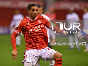 
Anthony Knockaert of Nottingham Forest during the Sky Bet Championship match between Nottingham Forest and Derby County at the City Ground,...