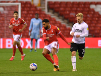 
Cyrus Christie of Nottingham Forest during the Sky Bet Championship match between Nottingham Forest and Derby County at the City Ground, No...