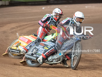 
The reserves have a match race as Harry McGurk leads Ben Woodhull during the Peter Craven Memorial Trophy at the National Speedway Stadium,...
