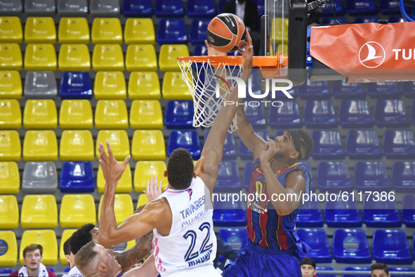 Walter Tavares and Brandon Davies during the match between FC Barcelona and Real Madrid, corresponding to the week 5 of the Euroleague, play...