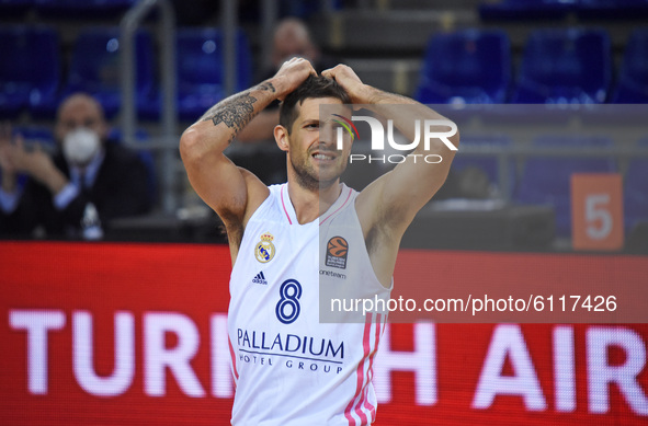Nicolás Laprovittola during the match between FC Barcelona and Real Madrid, corresponding to the week 5 of the Euroleague, played at the Pal...