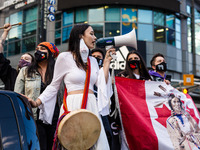 First Nations activists and allies blocked the intersection of Yonge and Dundas Street in Toronto for almost three hours Friday October 23,...