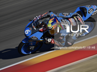 Ryusei Yamanaka (6) of Japan and Estrella Galicia 0,0during the free practice for the MotoGP of Teruel at Motorland Aragon Circuit on Octobe...