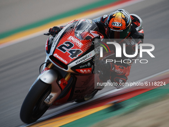 Simone Corsi (24) of Italy and MV Agusta Forward Racing during the free practice for the MotoGP of Teruel at Motorland Aragon Circuit on Oct...