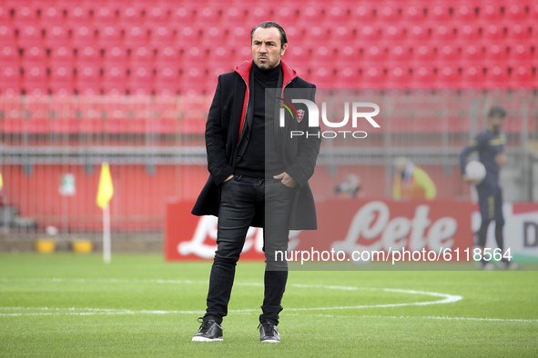 Cristian Brocchi head coach of AC Milan during the Serie B match between AC Monza and Chievo Verona at Stadio Brianteo on October 24, 2020 i...