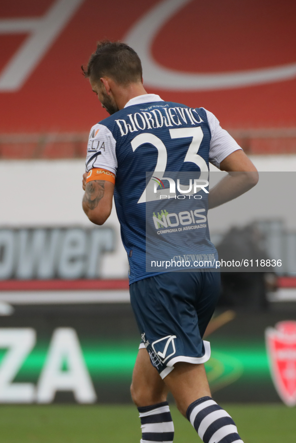 Filip Djordjevic in action during the Serie B match between Monza - Chievo Verona at Stadio Brianteo in Milan, Italy, on October 24 2020 