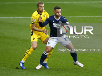  Mason Bennett of Millwall during Sky Bet Championship between Millwall and of Barnsley at The Den Stadium, London on 24th October, 2020 (