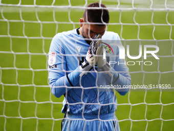  Bartosz Bialkowski of Millwall saying his prays during Sky Bet Championship between Millwall and of Barnsley at The Den Stadium, London on...