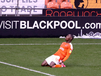 Blackpool's Sullay Kaikai (centre) celebrates after scoring his side's first goal of the game during the Sky Bet League 1 match between Blac...