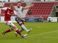 Northampton Town's Nicky Adams attempts a shot towards goal during the first half of the Sky Bet League One match between Northampton Town a...