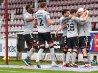Celebrations after Charlton Athletic extend their lead to make it 2 - 0 against Northampton Town, during the Sky Bet League One match betwee...