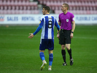  Wigans Lee Evans the moment his goal is disallowed during the Sky Bet League 1 match between Wigan Athletic and Plymouth Argyle at the DW S...