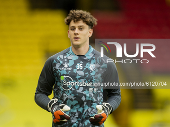  Adam Parkes of Watford during the Sky Bet Championship match between Watford and Bournemouth at Vicarage Road, Watford on Saturday 24th Oct...