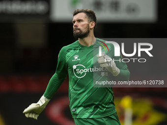  Ben Foster of Watford during the Sky Bet Championship match between Watford and Bournemouth at Vicarage Road, Watford on Saturday 24th Octo...