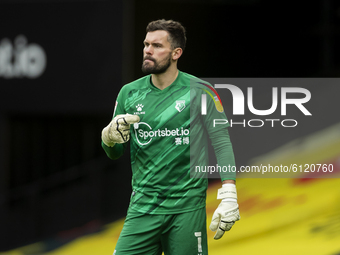  Ben Foster of Watford  during the Sky Bet Championship match between Watford and Bournemouth at Vicarage Road, Watford on Saturday 24th Oct...