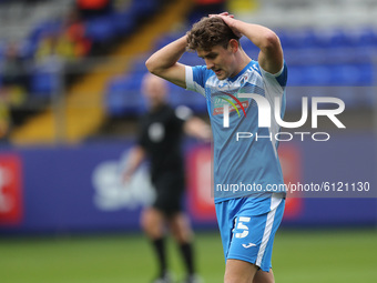 Harrison Biggins of Barrow during the Sky Bet League 2 match between Barrow and Walsall at the Holker Street, Barrow-in-Furness on Saturday...